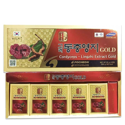 Cao linh chi Đông Trùng Hạ Thảo Hàn Quốc hộp 50g x 5 lọ