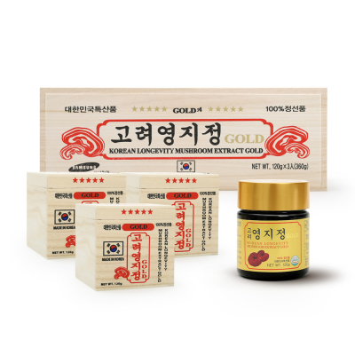 Cao linh chi thượng hạng Hàn Quốc hộp gỗ 360g (120g x 3 lọ)