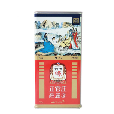 Hồng sâm củ khô KGC hộp thiếc 300g (15 PCS 10 củ)